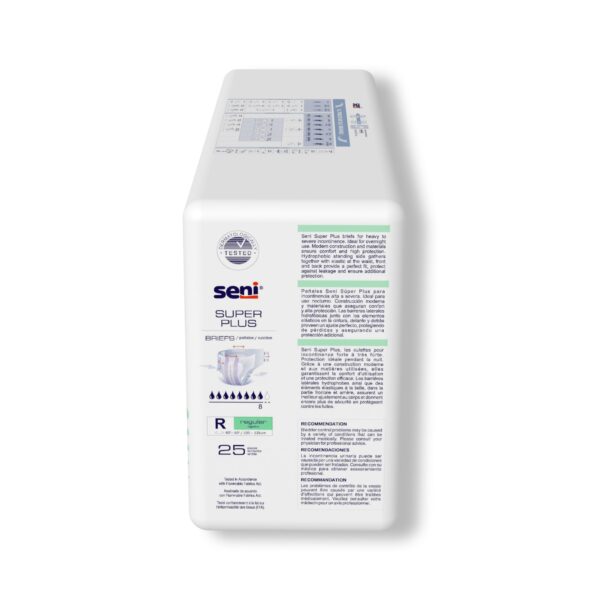 Seni Super Plus Regular Disposable Incontinence Brief for Heavy Absorbency - Unisex Adult Incontinence Underwear (Part No. S-RE25-BP1) - Image 6