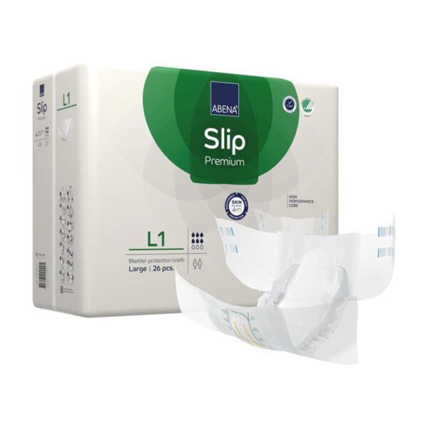 Abena Slip Premium L1 Unisex Adult Incontinence Brief with Heavy Absorbency, Large Size