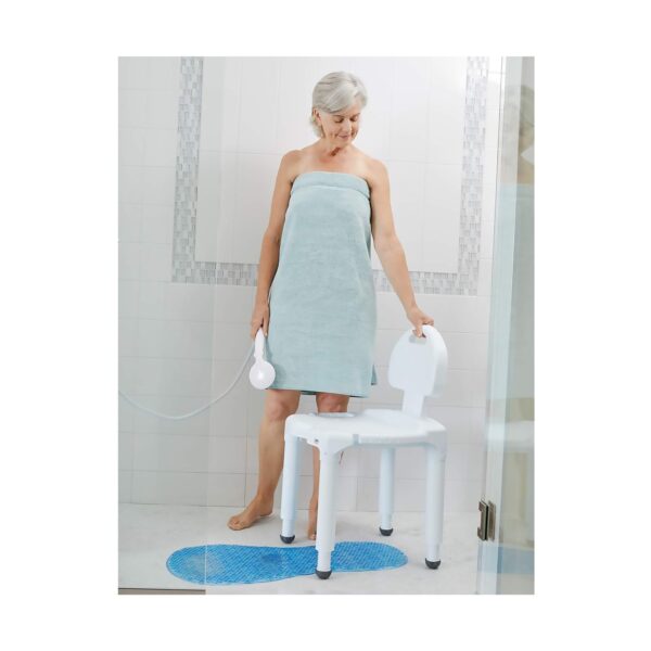 Carex Bath Bench with Backrest and 21-Inch Seat Width - Supports up to 400 lbs - Image 6