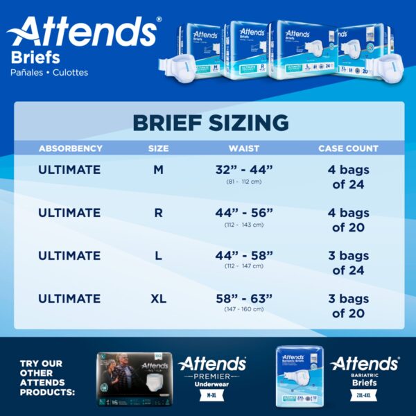 Attends Advanced Regular Disposable Heavy Absorbency Unisex Adult Incontinence Brief (Part Number DDC25) - Image 6