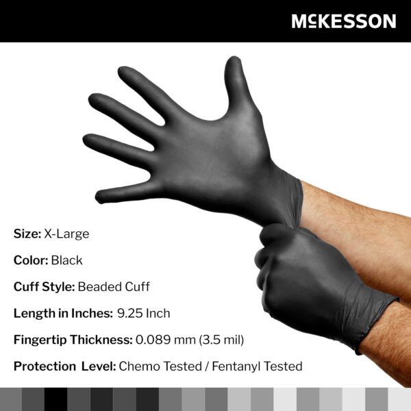 McKesson Confiderm LDC X-Large Nitrile Exam Gloves * Fully Textured, Chemo and Fentanyl Tested - Image 2