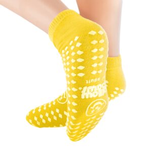 Pillow Paws Bariatric Double-Imprint Terries Slipper Socks - Unisex Adult 3X-Large / X-Wide, Yellow, Part No. 3907-001
