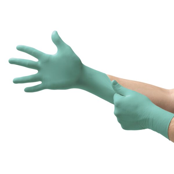 NeoPro NPG-888-S Green Chemotherapy Gloves - Small NonSterile Polychloroprene Exam Gloves with Textured Fingertips - Image 2