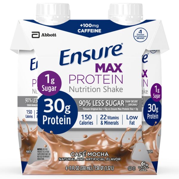 Ensure Max Protein Cafe Mocha Flavor Nutrition Shake - 11 oz Reclosable Carton
