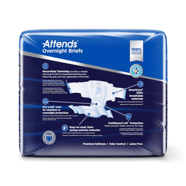Attends Unisex Adult Overnight Incontinence Brief X-Large - Heavy Absorbency, Model DDEW40 - Image 4