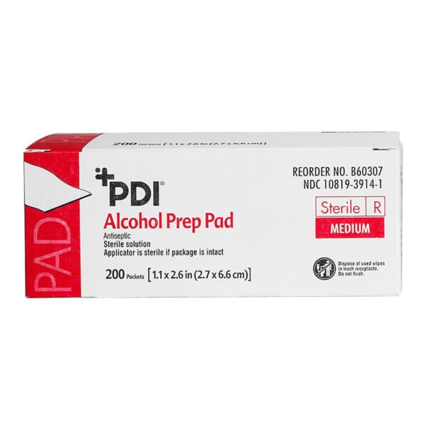 PDI Alcohol Prep Pads with 70% Isopropyl Alcohol - Medium Sterile Packets (100 Count) - Image 3