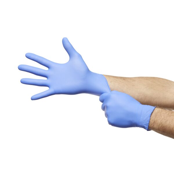 Pulse Nitrile Exam Gloves by Cardinal Health, Part Number 177202, Medium, Aqua Blue, Chemotherapy and Fentanyl Tested - Image 3