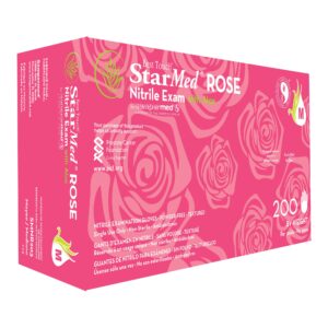 StarMed Rose SMNR203 Medium Pink Nitrile Exam Gloves with Smart Dispense Technology