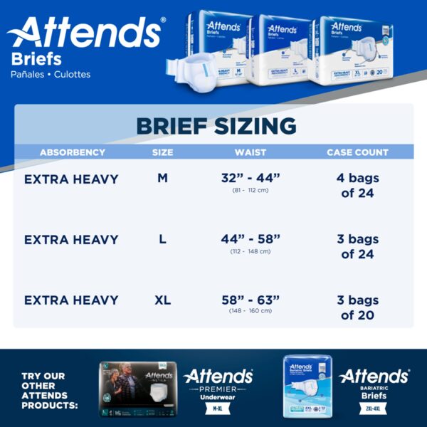 Attends Care Advanced Unisex Adult Incontinence Brief DDP20 * Heavy Absorbency, Medium Size - Image 6