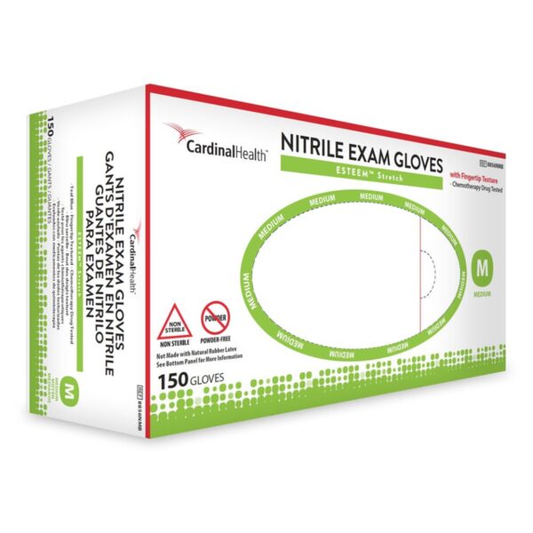 ESTEEM* Stretch Medium Non-Sterile Nitrile Exam Gloves with Textured Fingertips, Chemo Tested - Image 2