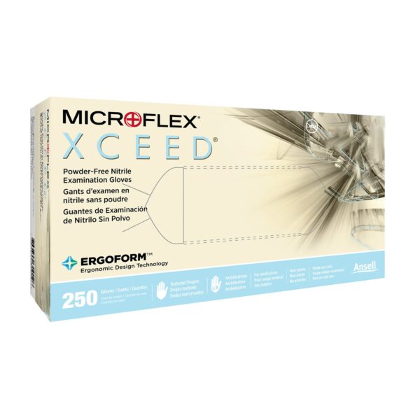 XCEED Large NonSterile Nitrile Exam Gloves with Textured Fingertips - Blue, Standard Cuff