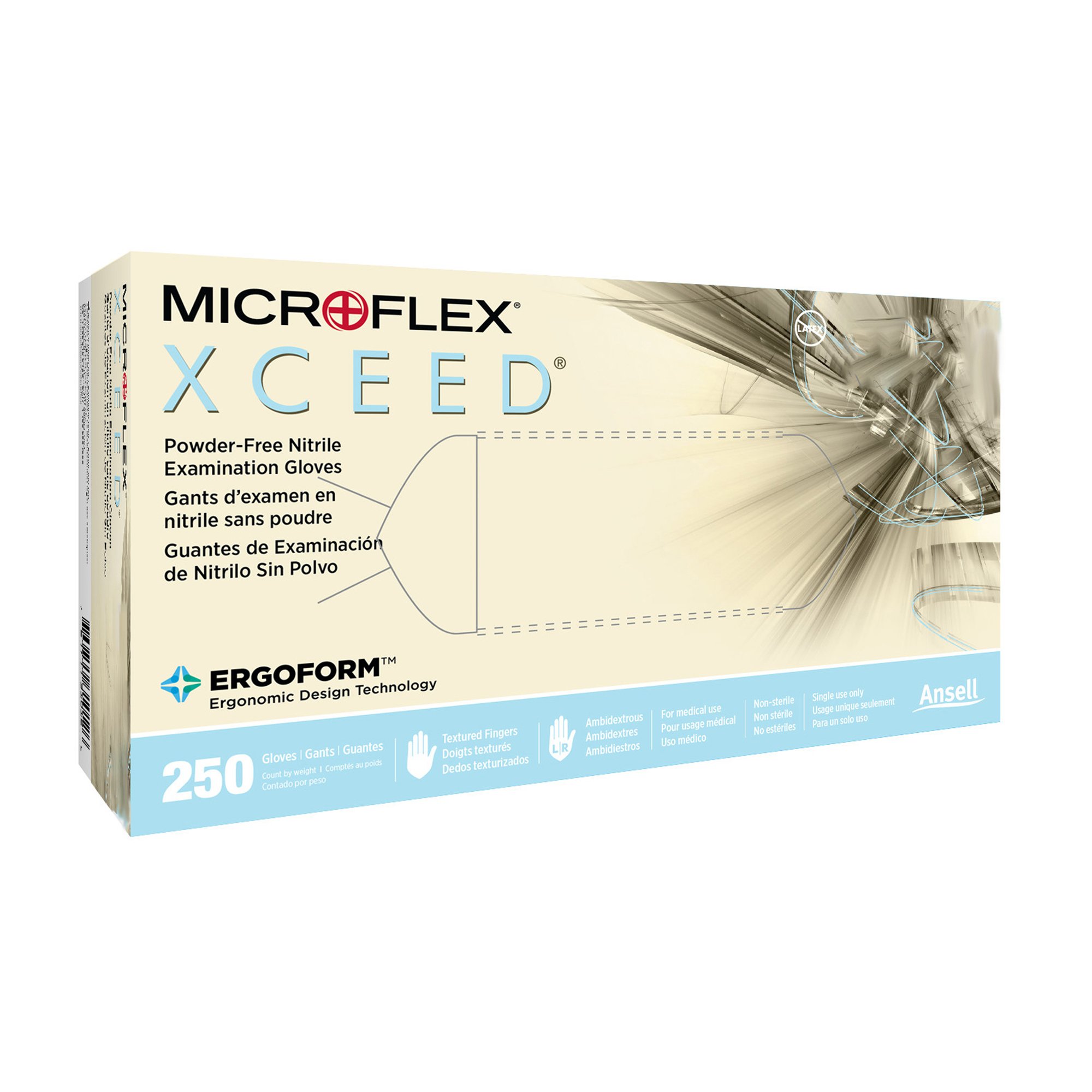 XCEED Large NonSterile Nitrile Exam Gloves with Textured Fingertips * Blue, Standard Cuff