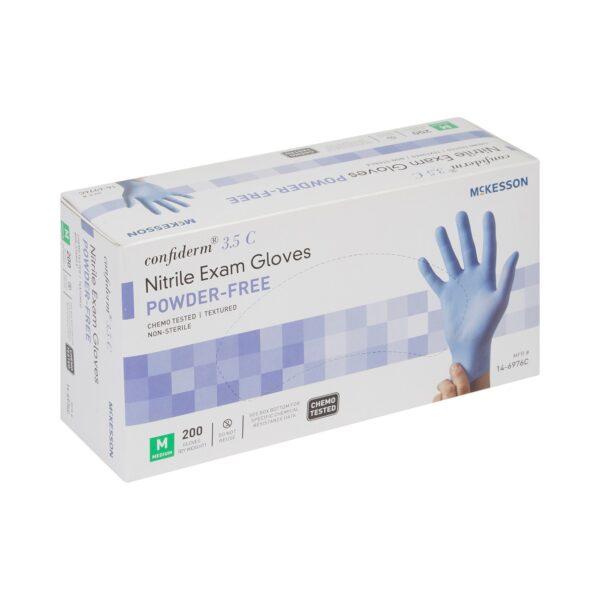 McKesson Confiderm 3.5C Medium Nitrile Exam Gloves - Blue, Chemo Tested - Image 8