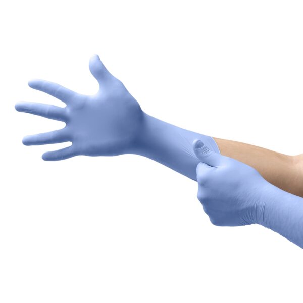 FreeForm EC 2X-Large Nitrile Exam Gloves with Extended Cuff * Blue, Non-Sterile, Textured Fingertips by Brand FFE-775-XXL - Image 2
