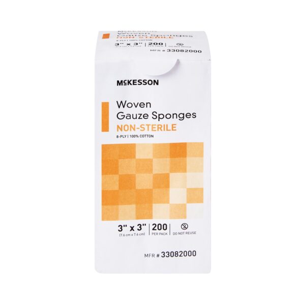 McKesson Gauze Sponge 3 x 3 Inch 8-Ply Nonsterile, 200 Pack - Image 2