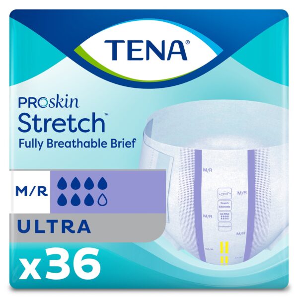TENA ProSkin Stretch Ultra Medium Unisex Adult Incontinence Brief with Heavy Absorbency - Part #67802
