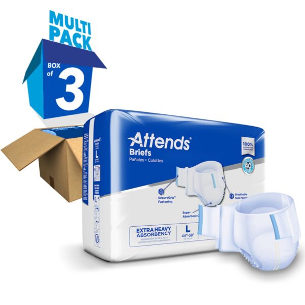 Attends Care Advanced Large Unisex Disposable Incontinence Brief - Heavy Absorbency, SecureGrip Fit - Image 8