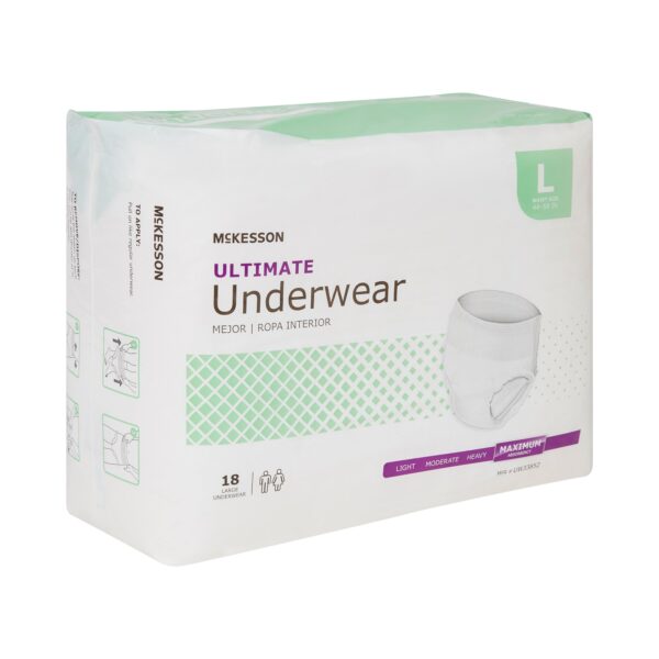McKesson Unisex Adult Absorbent Underwear, Large, Heavy Absorbency - Tear-Away Sides for Easy Removal - Image 6