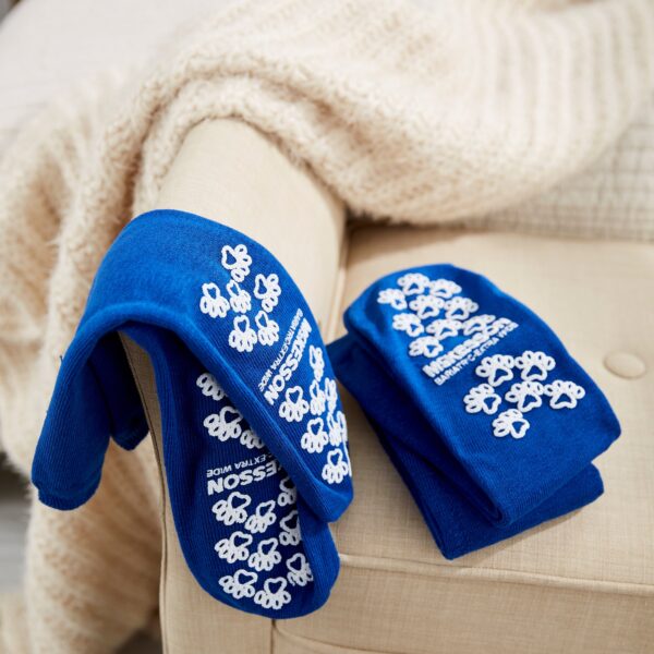 McKesson Terries Unisex Adult Bariatric X-Wide Slipper Socks * Royal Blue, Part Number 40-1099 - Image 5