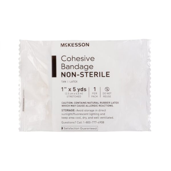 McKesson Cohesive Bandage 1 Inch x 5 Yard Self-Adherent Closure Tan - Standard Compression - Image 5