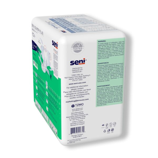 Seni Super Plus Medium Unisex Adult Incontinence Brief - Heavy Absorbency, Disposable - Image 7