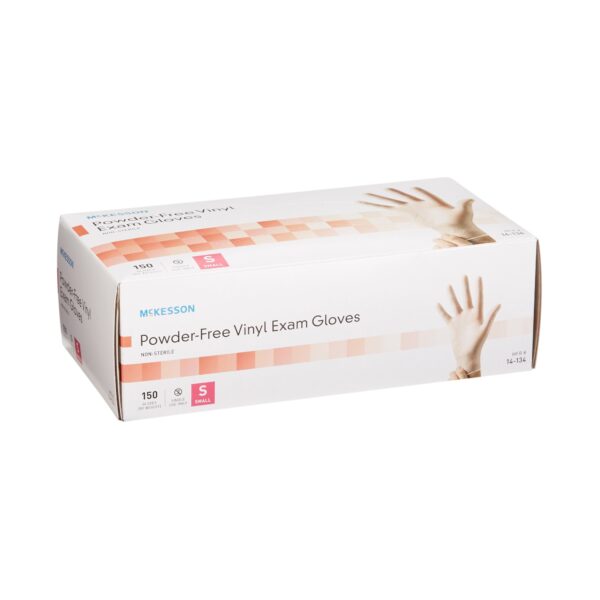 McKesson Small Powder-Free Vinyl Exam Gloves - Clear, Non-Sterile, Standard Cuff - Image 6