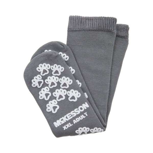 McKesson Terries Unisex Adult 2X-Large Slipper Socks with Safety Tread - Gray - Image 4
