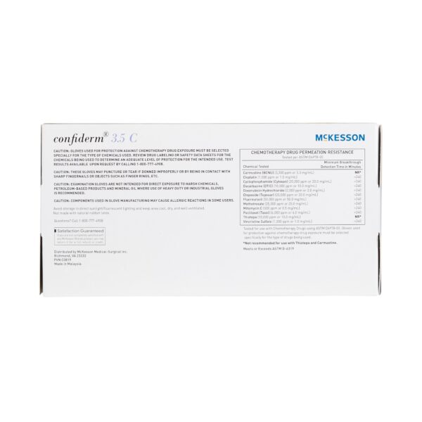 McKesson Confiderm 3.5C Large Blue Nitrile Exam Gloves * Chemotherapy Tested, Textured Fingertips, Standard Cuff Length - Image 7