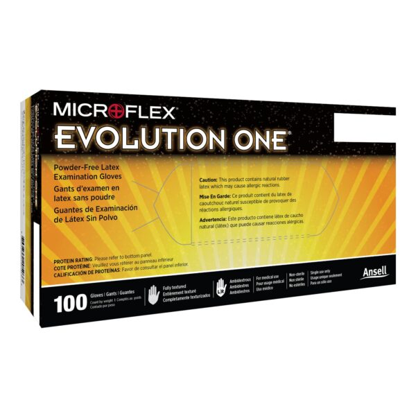 Evolution One Medium Non-Sterile White Latex Exam Gloves - Part Number EV-2050-M
