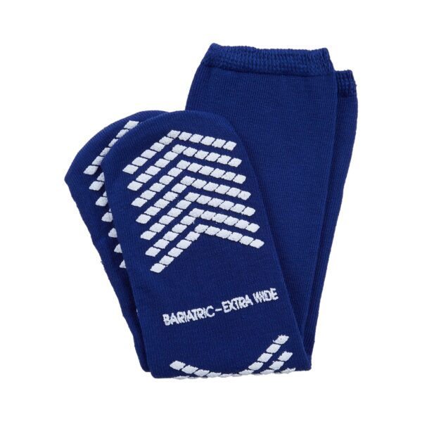McKesson Unisex Adult Bariatric X-Wide Slipper Socks with Single Tread - Kingfisher Blue (Part #16-SCE4) - Image 2