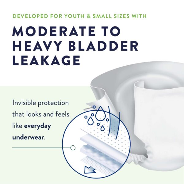 Prevail Unisex Youth Incontinence Briefs X-Small - Heavy Absorbency, Model PV-015 - Image 3