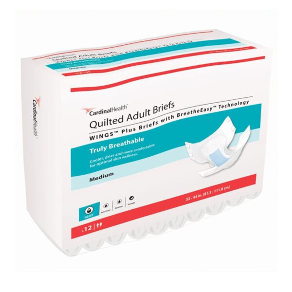 Quilted Plus Unisex Adult Incontinence Briefs with BreatheEasy Technology, Medium Heavy Absorbency - 66133