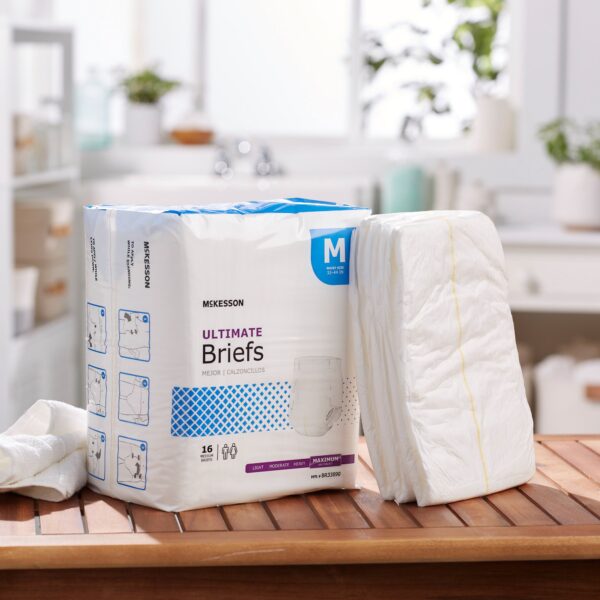 McKesson Unisex Adult Incontinence Brief, Medium, Heavy Absorbency, Part Number BR33890 - Image 4