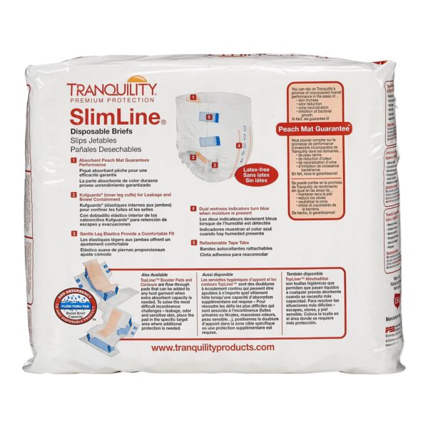 Tranquility Slimline Unisex Adult Incontinence Brief Medium - Heavy Absorbency with Wetness Indicator - Image 5