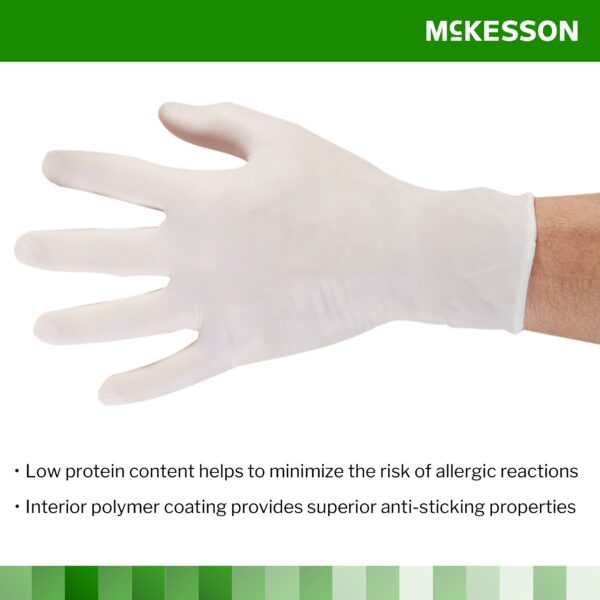 McKesson Confiderm Small Latex Exam Gloves - Standard Cuff, Fully Textured, Ivory - Image 4