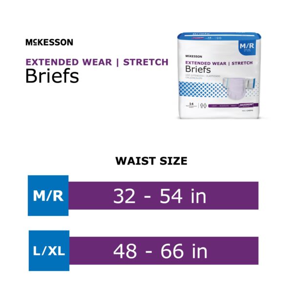 McKesson Extended Wear Unisex Adult Incontinence Brief - Large/X-Large, Heavy Absorbency (Part Number ONBLXL) - Image 2