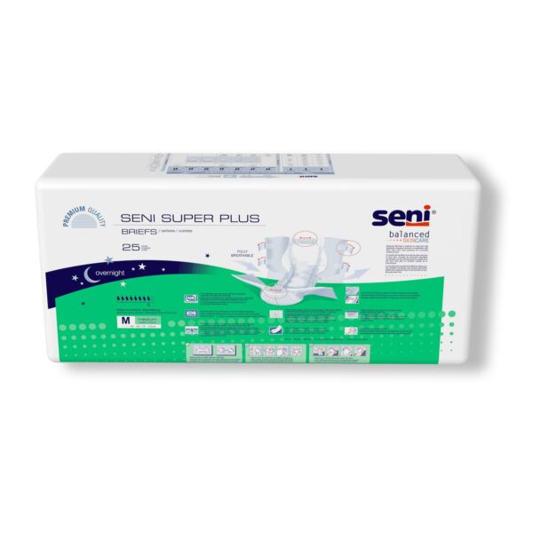 Seni Super Plus Medium Unisex Adult Incontinence Brief with Heavy Absorbency * Part Number S-ME25-BP1 - Image 8