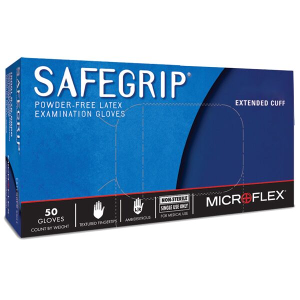 SafeGrip X-Large NonSterile Latex Exam Gloves with Extended Cuff * Blue, Chemo Tested