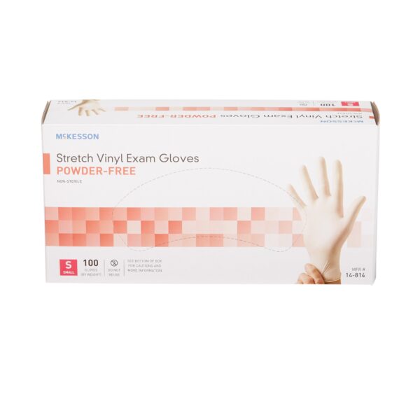 McKesson Part 14-814 Small Vinyl Exam Gloves * Powder-Free, Ambidextrous, Smooth Finish for Medical Use - Image 5