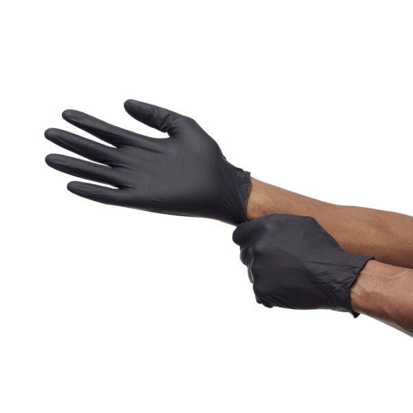 Touch of Life X-Large Black Nitrile Exam Gloves, Textured Fingertips, Chemo Tested - Image 3