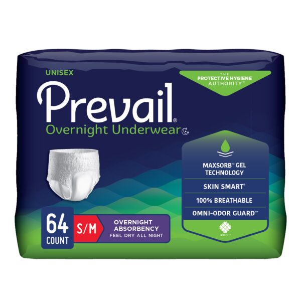 Prevail Overnight Unisex Absorbent Underwear, Small/Medium - Heavy Absorbency with MaxSorb Gel Technology - Image 2