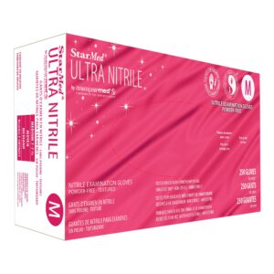 StarMed SMTN253 Ultra Medium Non-Sterile Nitrile Exam Gloves with Textured Fingertips, Blue - Chemo and Fentanyl Tested