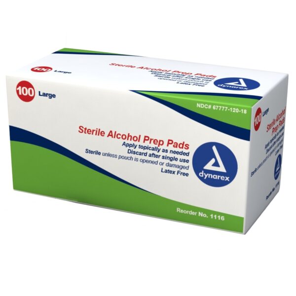 Dynarex Alcohol Prep Pad 70% Isopropyl Alcohol - Large Sterile Individual Packet - Image 3