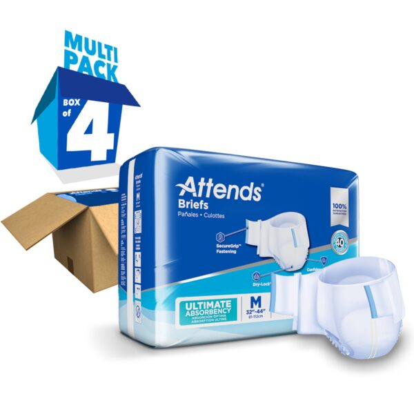 Attends Advanced Medium Unisex Adult Incontinence Brief - Heavy Absorbency, DDC20 - Image 8