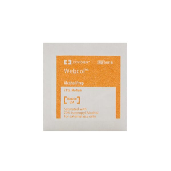 Webcol 6818- Alcohol Prep Pads with 70% Isopropyl Alcohol * Medium Sterile Individual Packets - Image 4