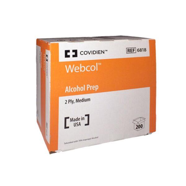 Webcol 6818-1 Alcohol Prep Pads - 70% Isopropyl Alcohol, Individually Wrapped Sterile Packets - Image 2