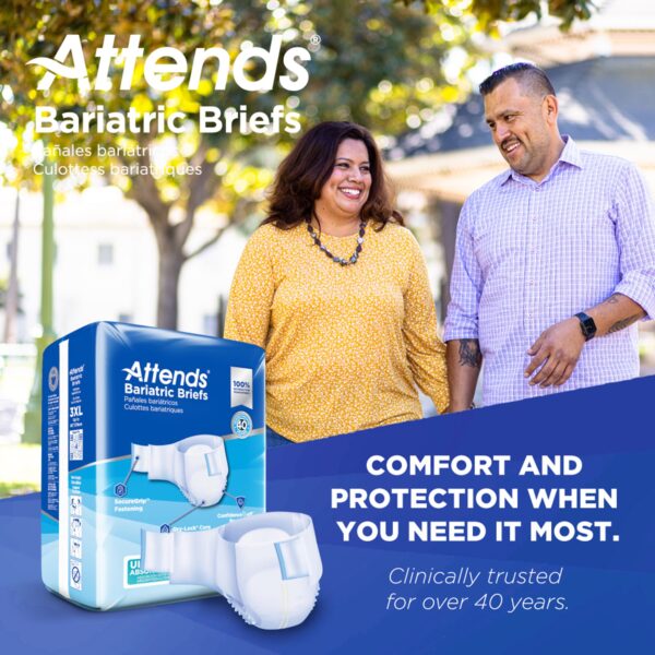 Attends Bariatric 3X-Large Disposable Heavy Absorbency Incontinence Brief - Unisex Adult - Image 9