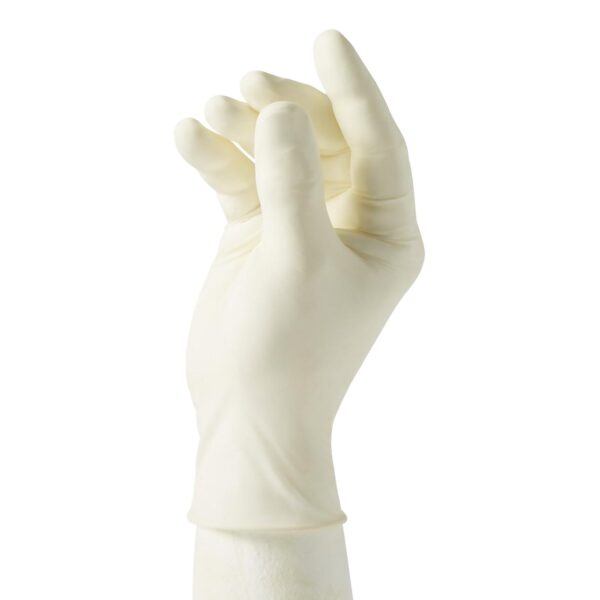 Curad Comfort Medium Non-Sterile Latex Exam Gloves, Standard Cuff, Fully Textured, Beige - Image 2