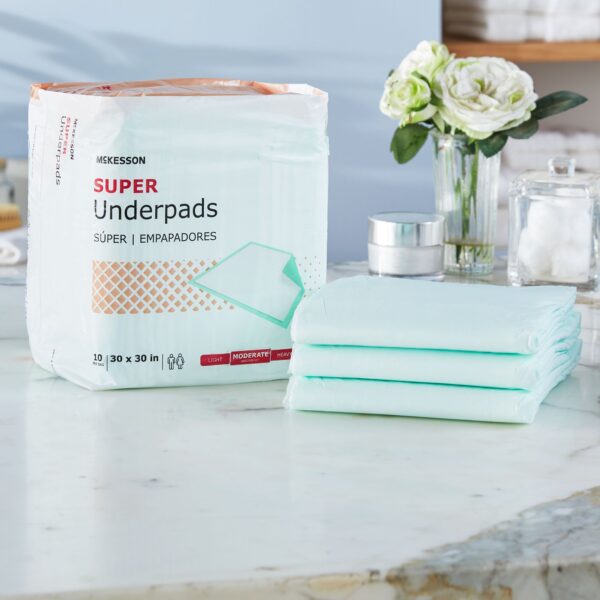 McKesson Super Disposable Underpad 30 x 30 Inch with Moderate Absorbency - Image 4