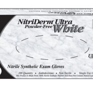 Fentanyl Tested Nitrile Exam Gloves - Medium, White, Fully Textured, Standard Cuff by Nitriderm Part 167200